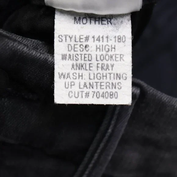 Mother High Waisted Looker Ankle Fray Skinny Jeans Lighting Up Lanterns Grey 24 - Picture 5 of 11